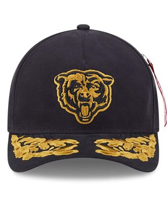 x Alpha Industries Men's Black Chicago Bears A-Frame 9FORTY Adjustable Hat