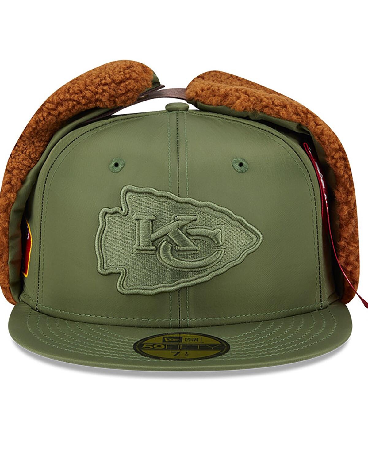 New Era x Alpha Industries Men's Olive Kansas City Chiefs Dog Ears 59FIFTY Fitted Hat