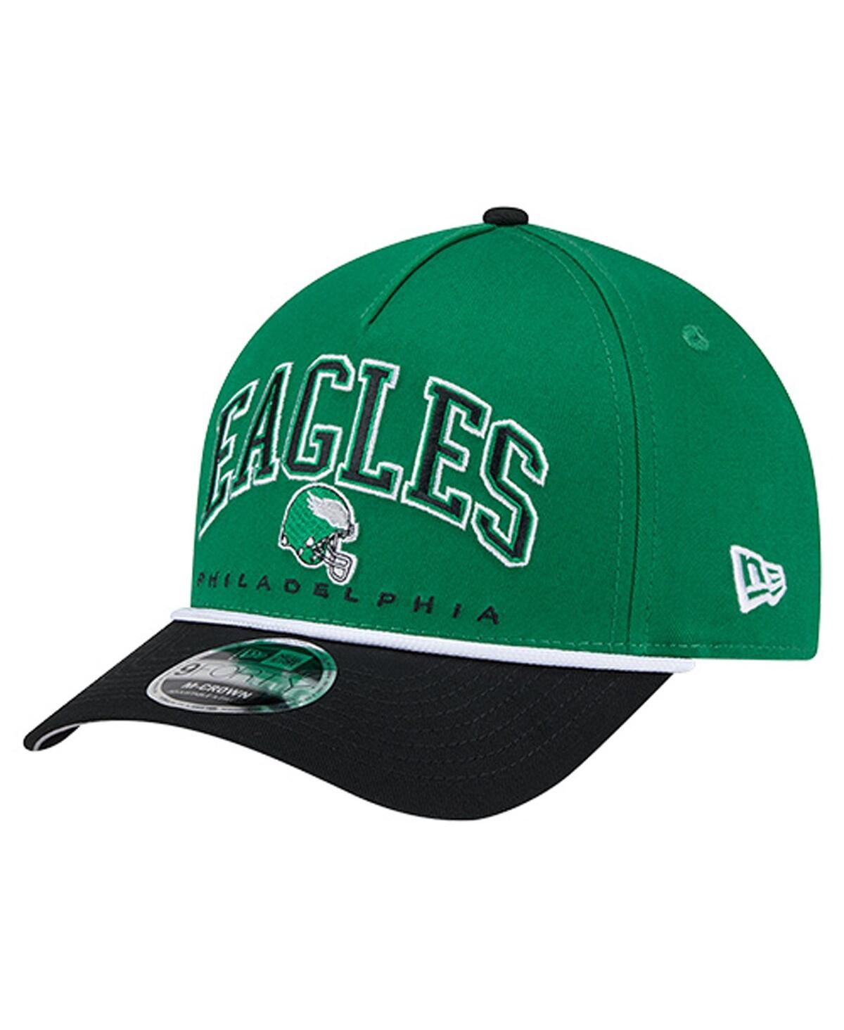 New Era Men's Kelly Green Philadelphia Eagles Throwback Arch Coolera 9forty A-frame Adjustable Hat In Green