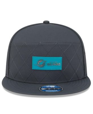 Men's Charcoal Miami Dolphins 2025 Sideline Cold Weather Split Panel 9FIFTY Snapback Hat