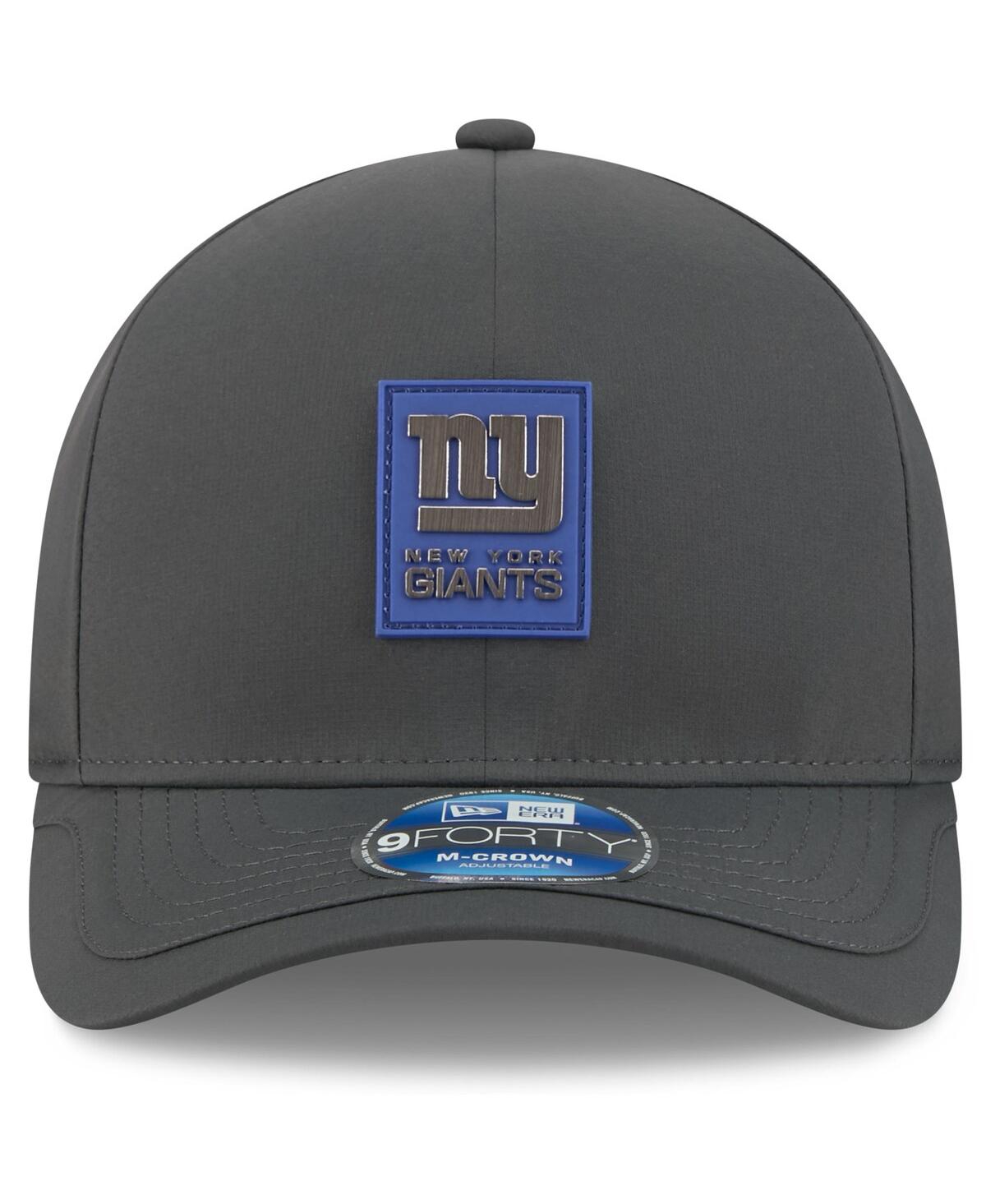 New Era Men's Charcoal New York Giants 2025 Sideline Cold Weather 9forty M-crown Adjustable Hat In Black