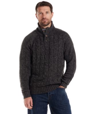 Men's Cable Knit Quarter Button Long Sleeve Sweater