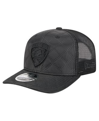 New Era - Men's Black Florida Panthers Quilted Nylon 9SEVENTY Adjustable Trucker Hat