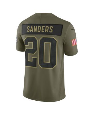 Men's Barry Sanders Olive Detroit Lions 2025 Salute to Service Retired Limited Jersey