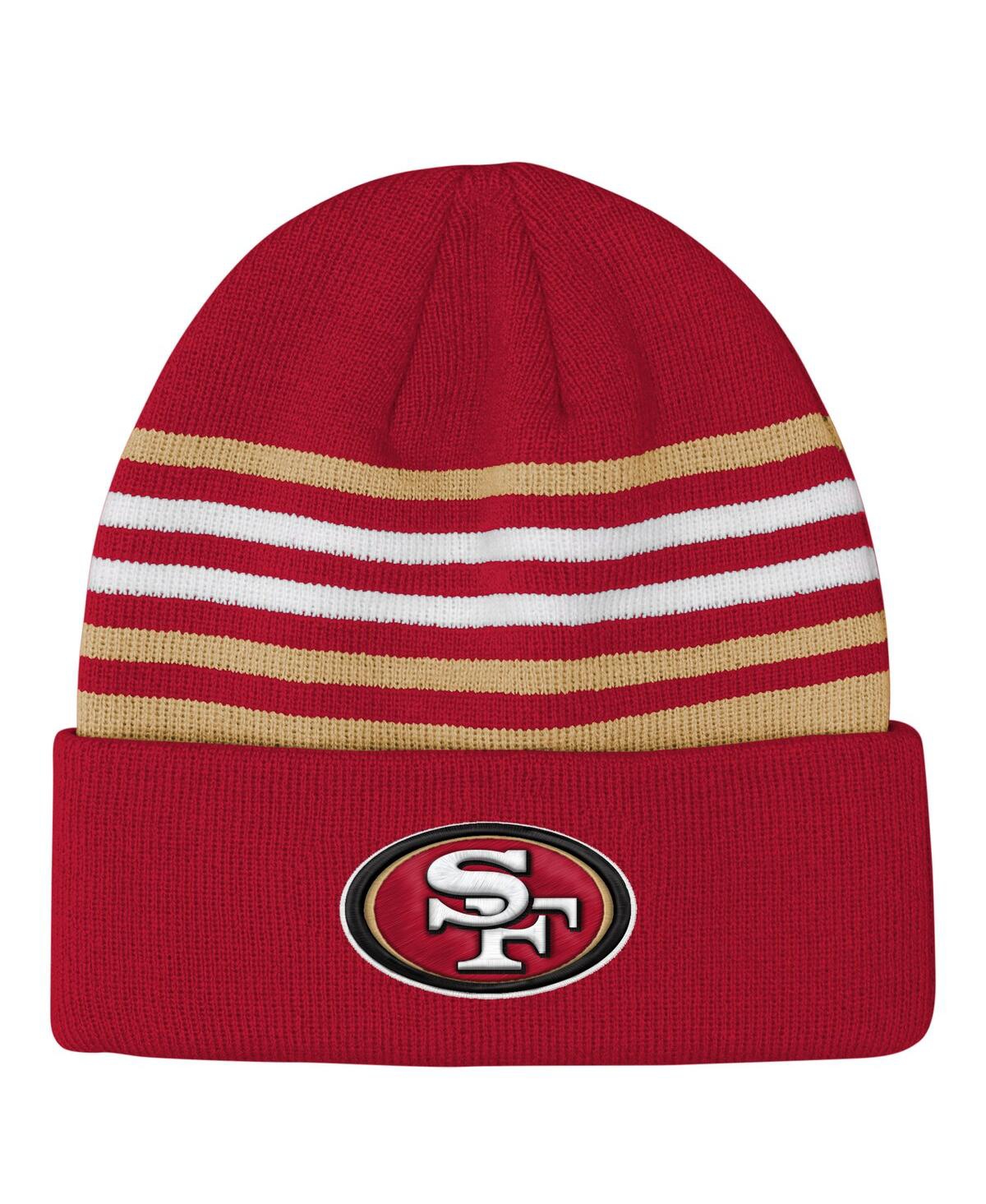 Outerstuff Big Boys And Girls Scarlet San Francisco 49ers Essentials Cuffed Knit Hat In Burgundy