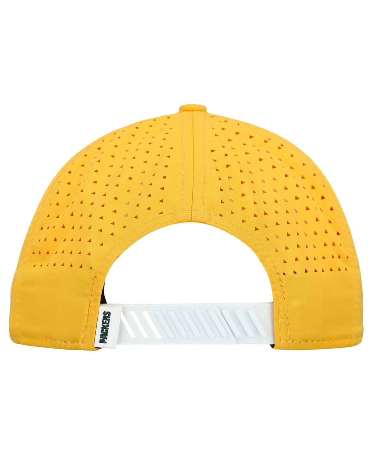 New Era Men's White/gold Green Bay Packers Established Patch 9seventy Adjustable Hat In Yellow