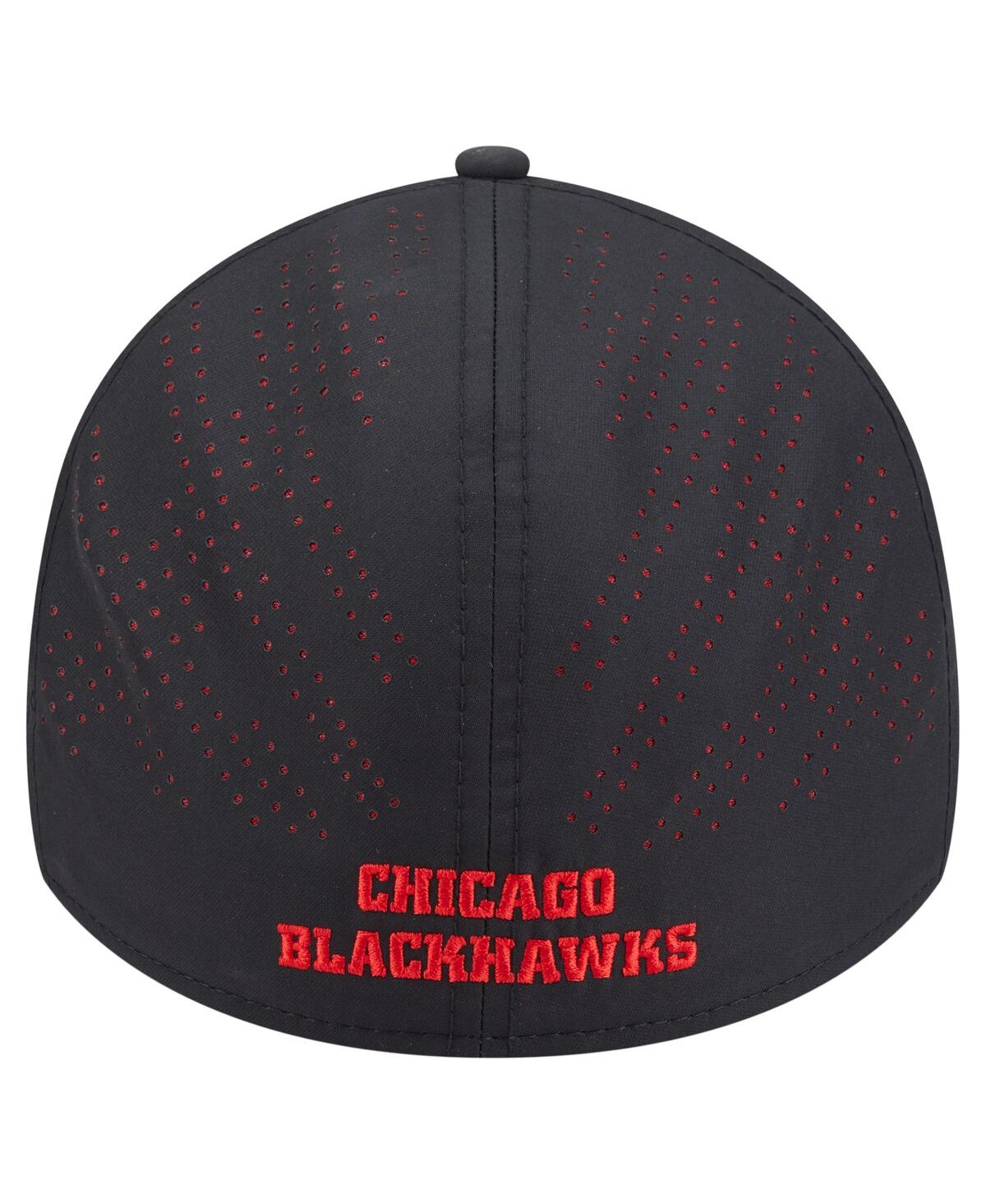 New Era Men's Black Chicago Blackhawks Night 39THIRTY Flex Hat