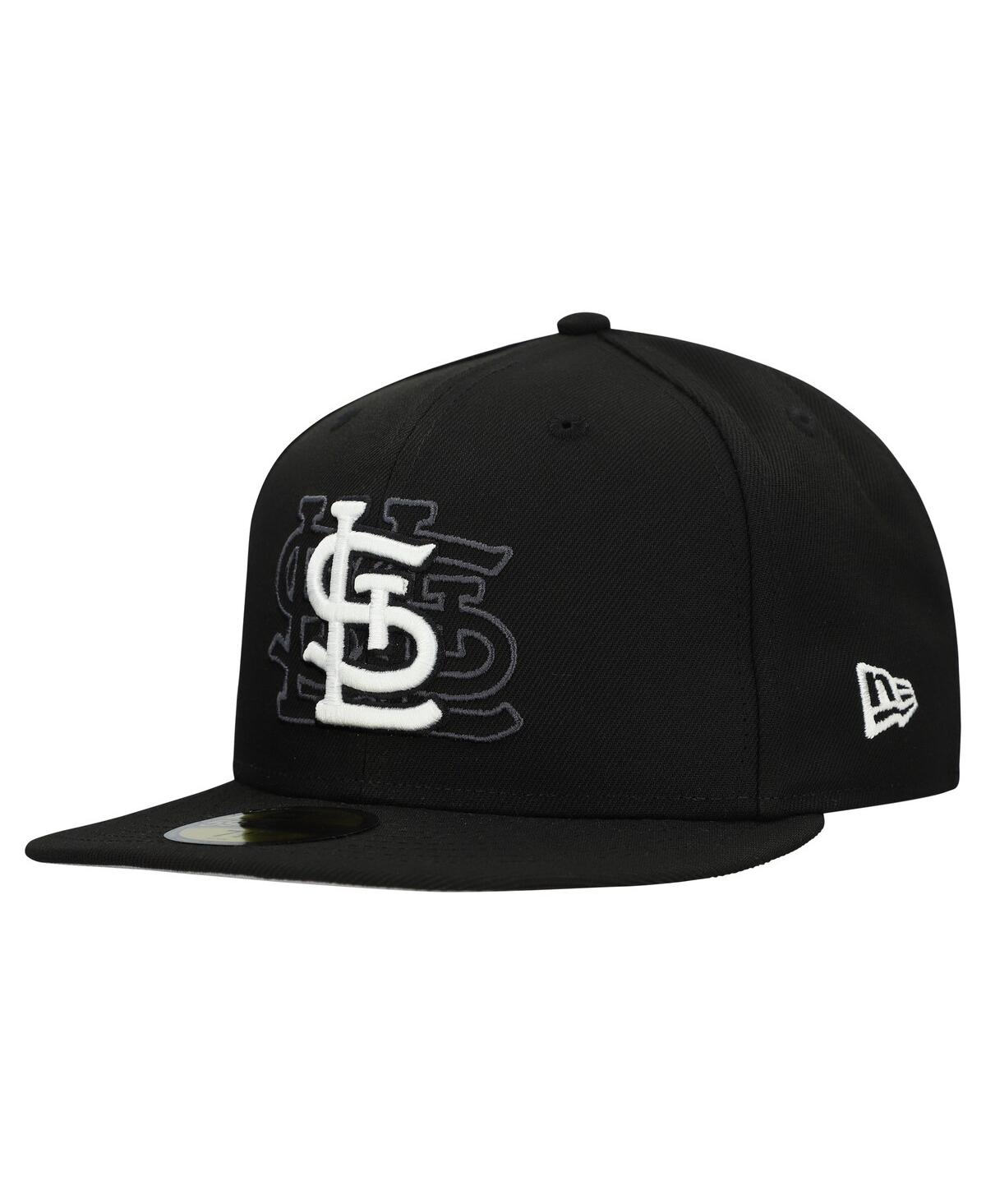 New Era Men's Black St. Louis Cardinals Tri-hit 59fifty Fitted Hat In Black