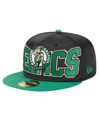 New Era - Men's Black/Kelly Green Boston Celtics Satin Two-Tone 59FIFTY Fitted Hat