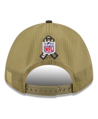 Big Boys and Girls Green/Dark Green New England Patriots 2025 Salute to Service 9FORTY A-Frame Adjustable Hat
