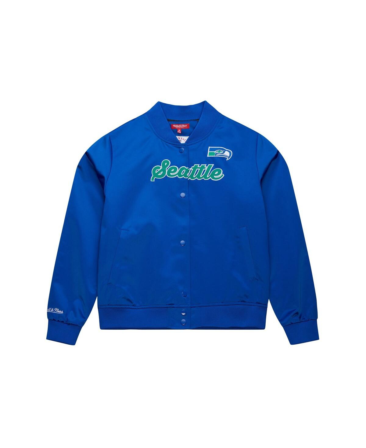 Mitchell & Ness Women's Royal Seattle Seahawks Full-snap Satin Jacket In Blue