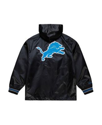 Men's Black Detroit Lions Downtown Satin Full-Snap Jacket