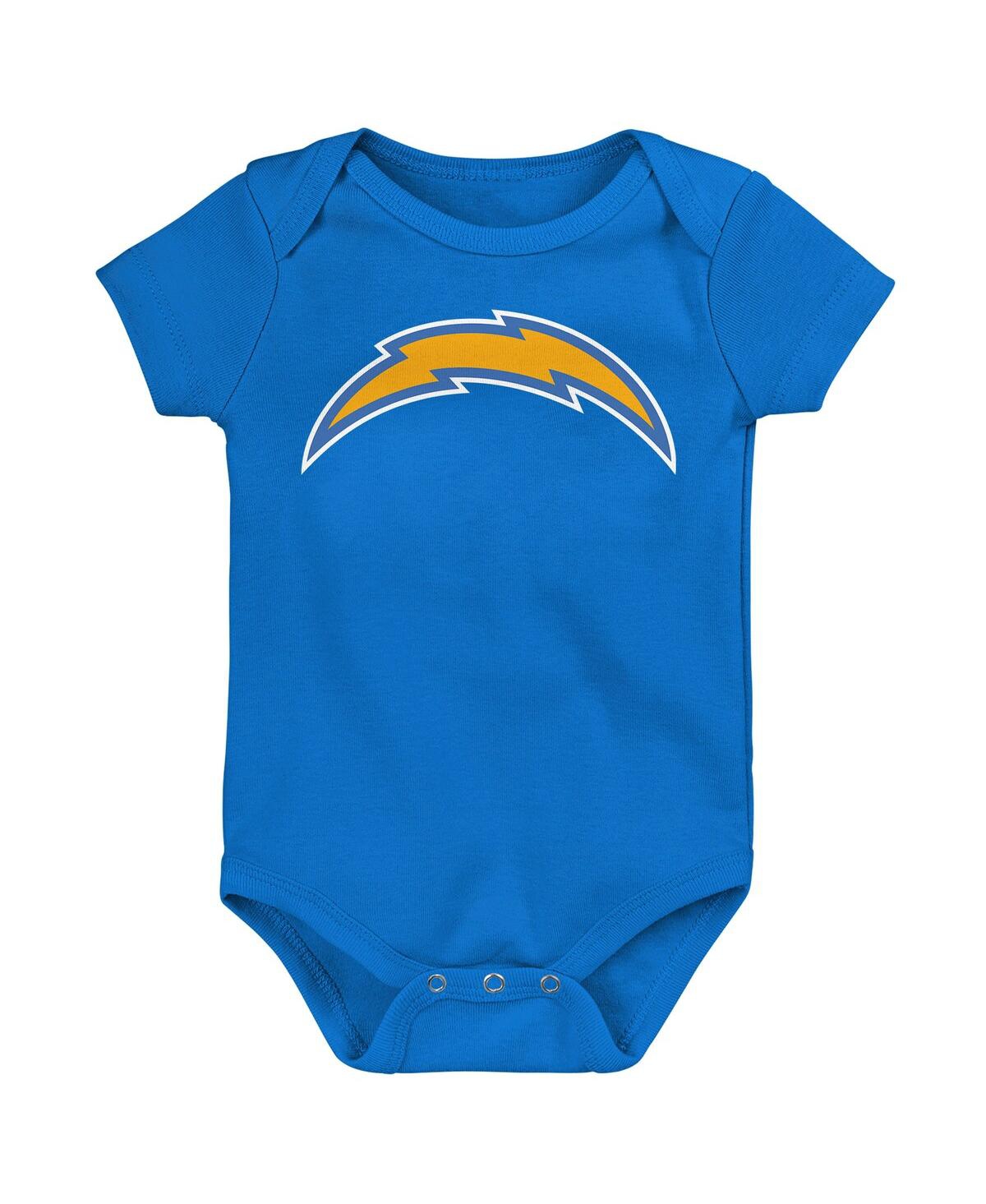 Outerstuff Newborn 3-piece Los Angeles Chargers Little Tike Bodysuit Set In Blue