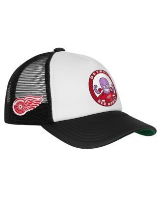 Big Boys and Girls White Detroit Red Wings Mascot Adjustable Trucker Hat