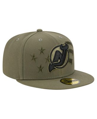 Men's Olive New Jersey Devils Military Appreciation Flag 59FIFTY Fitted Hat