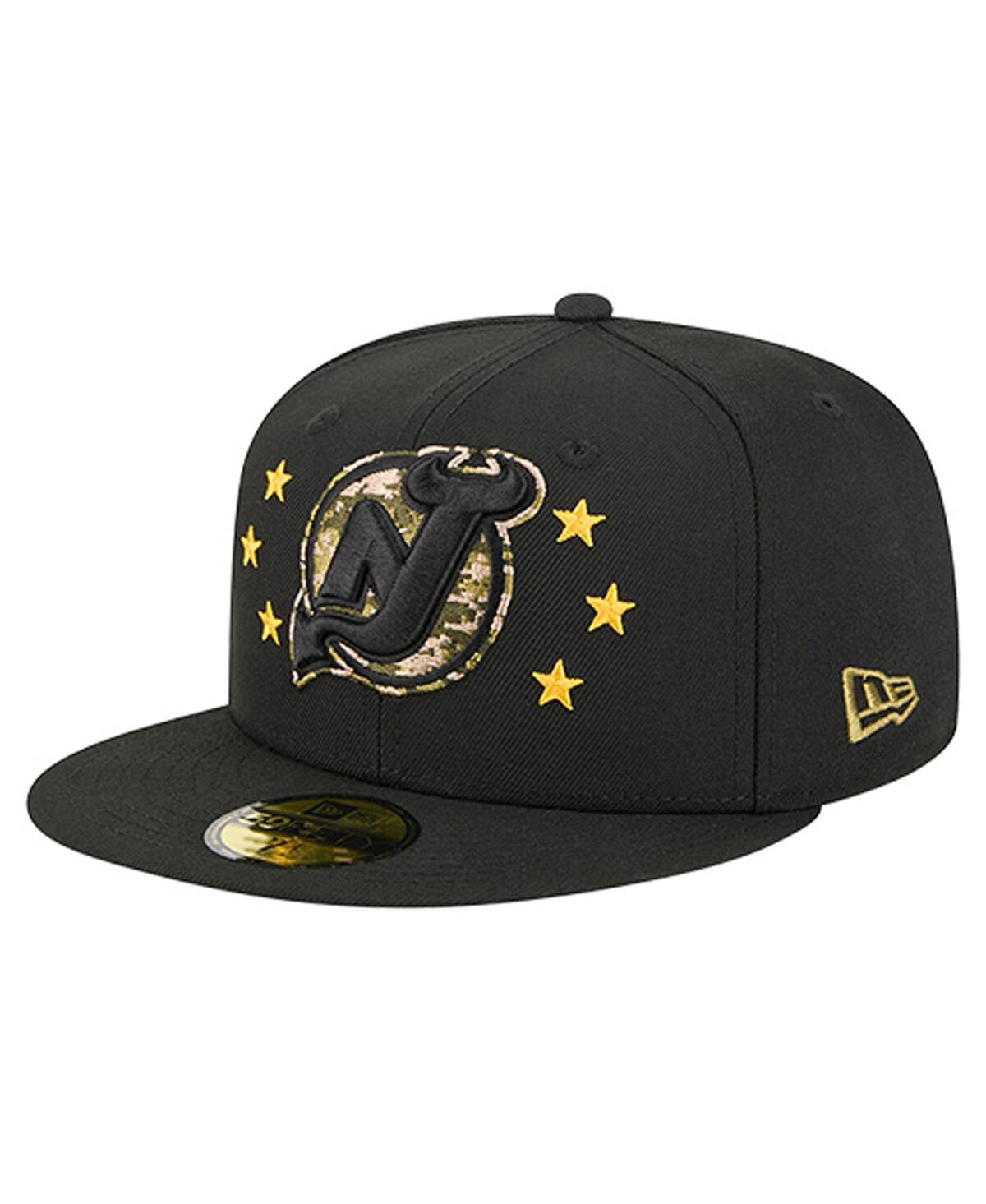 New Era Men's Black Jersey Devils Military Appreciation Digital Camo Stars 59FIFTY Fitted Hat