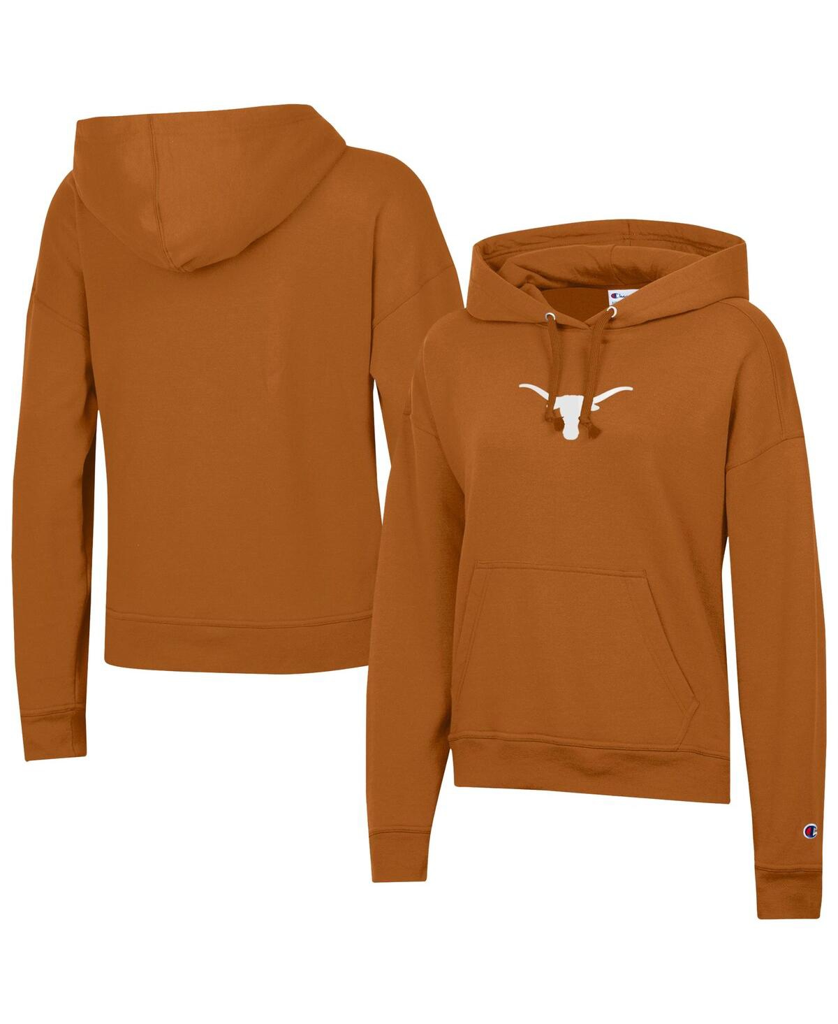 Champion Women's Texas Orange Texas Longhorns Powerblend Fleece Hoodie In Brown