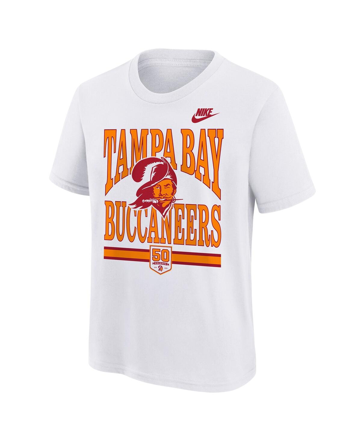 Outerstuff Big Boys and Girls White Tampa Bay Buccaneers 50th Anniversary T-Shirt
