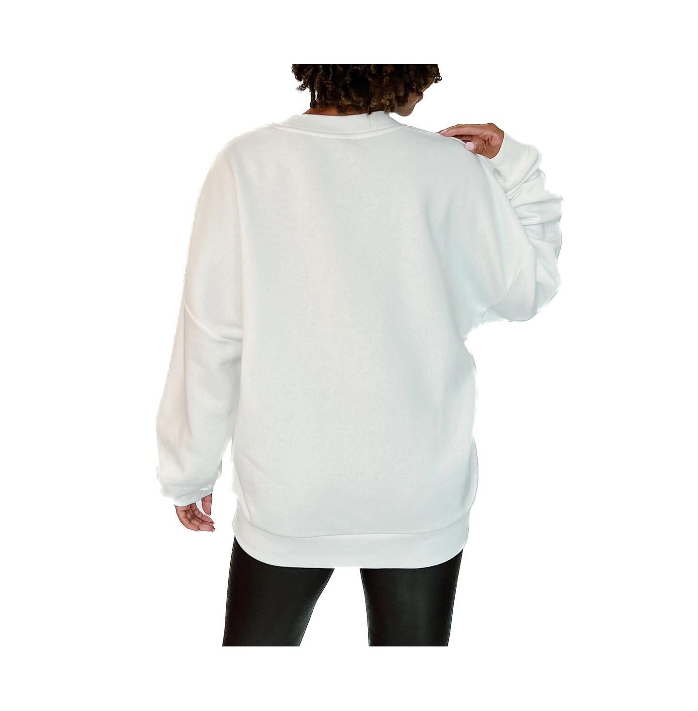 Женская толстовка Gameday Couture White Jacksonville Jaguars Just Go with It Oversized Long Sleeve Crewneck — фото 2