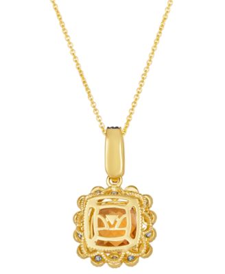 Citrine (2.86 ct. t.w.), Nude Diamond (25 ct. t.w.) and Chocolate Diamond Pendant Necklace (0.13 ct. t.w.) in 14k Honey Gold