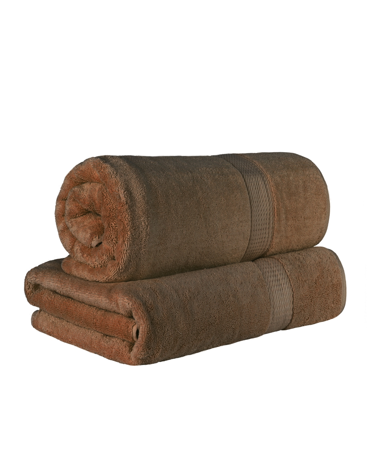 Superior 100% Egyptian Cotton 2-pc Bath Sheet Set In Brown