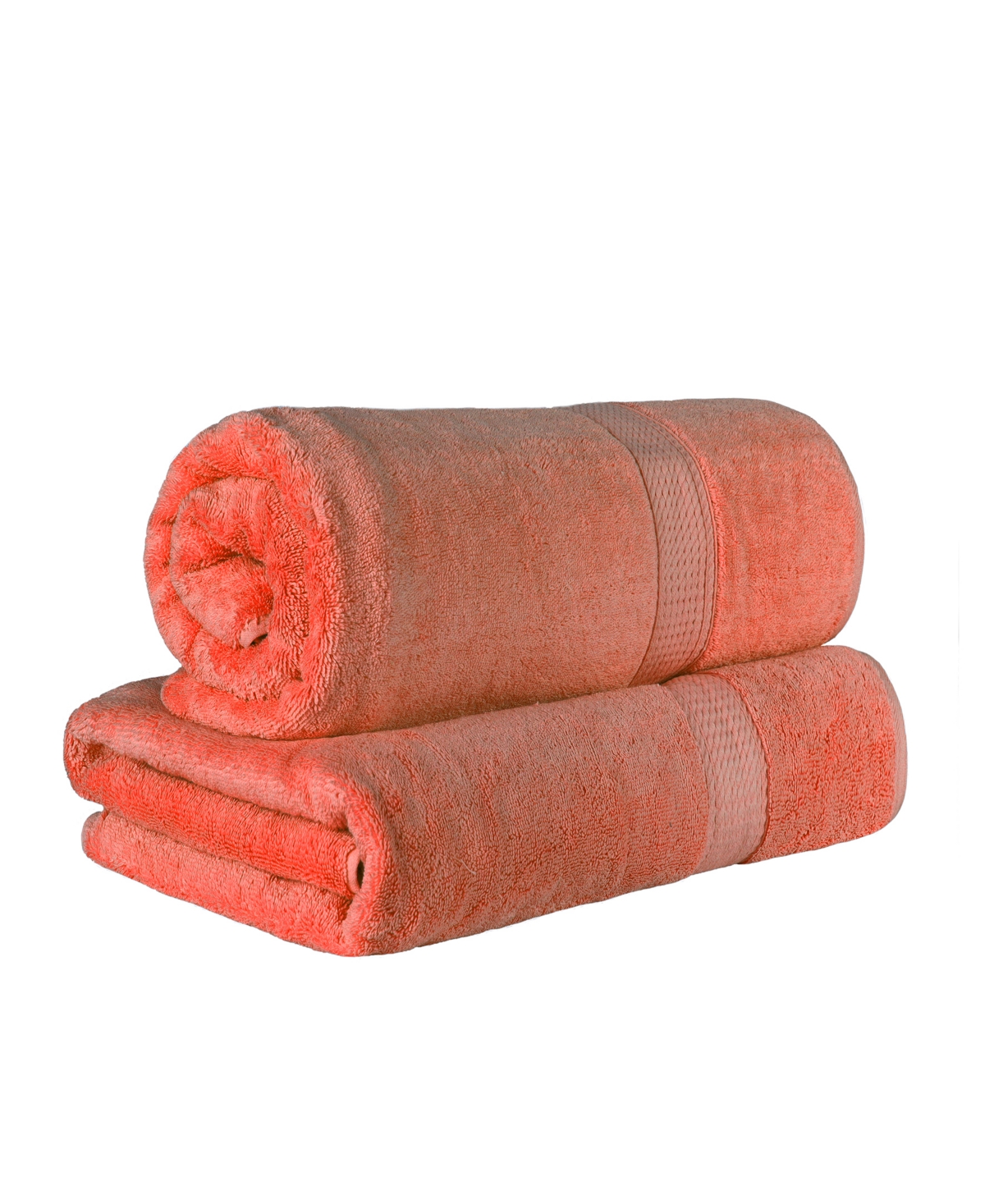 Superior 100% Egyptian Cotton 2-pc Bath Sheet Set In Orange