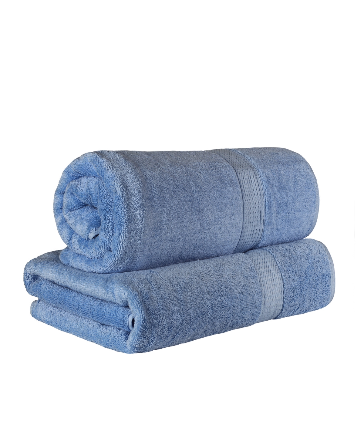 Superior 100% Egyptian Cotton 2-pc Bath Sheet Set In Blue