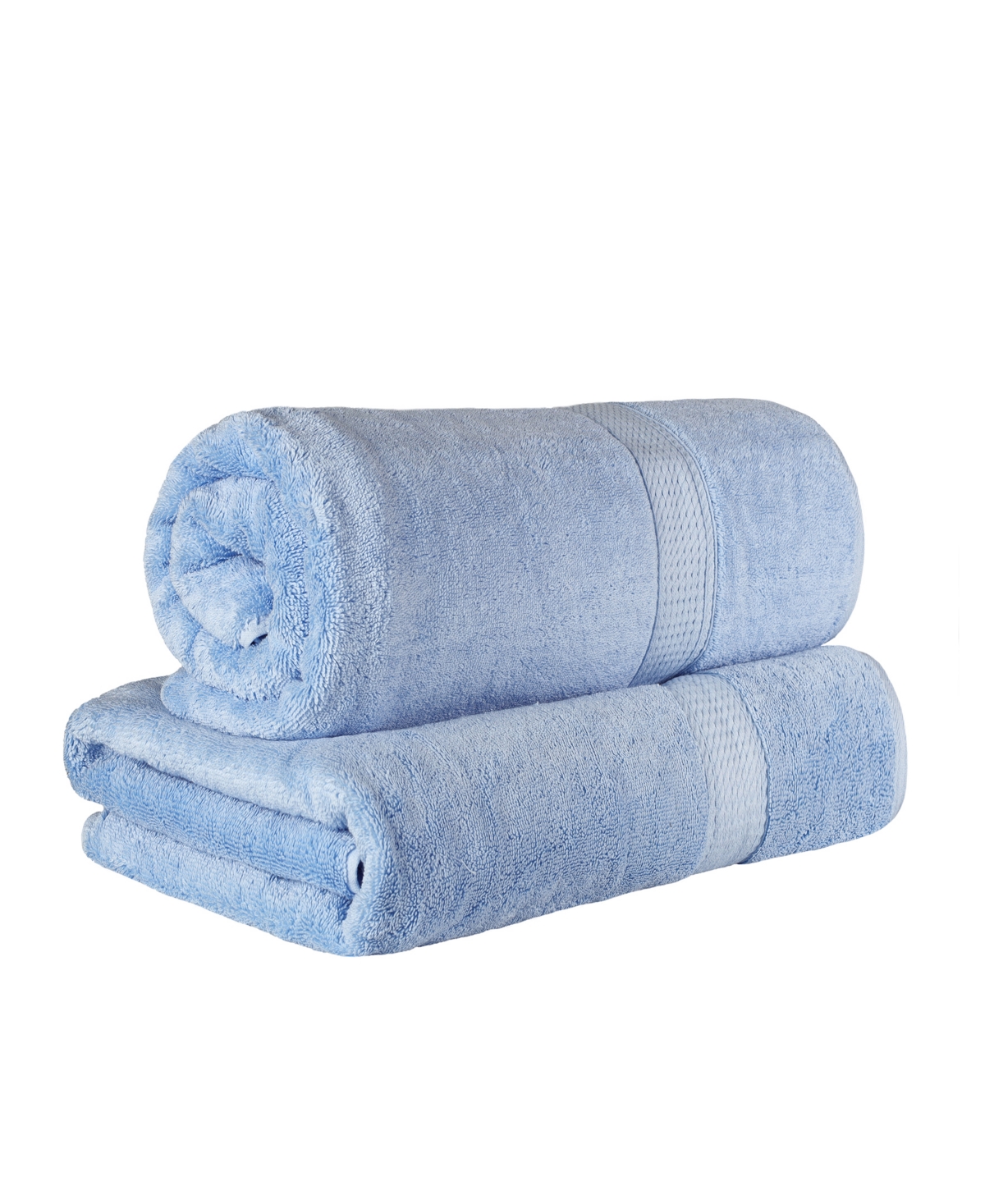 Superior 100% Egyptian Cotton 2-pc Bath Sheet Set In Blue