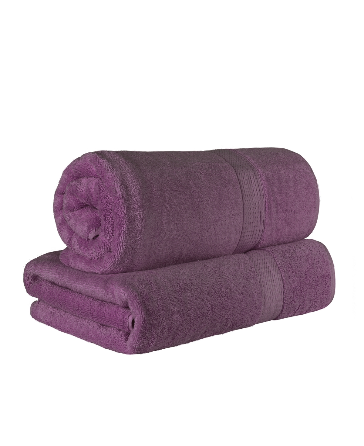 Superior 100% Egyptian Cotton 2-pc Bath Sheet Set In Purple
