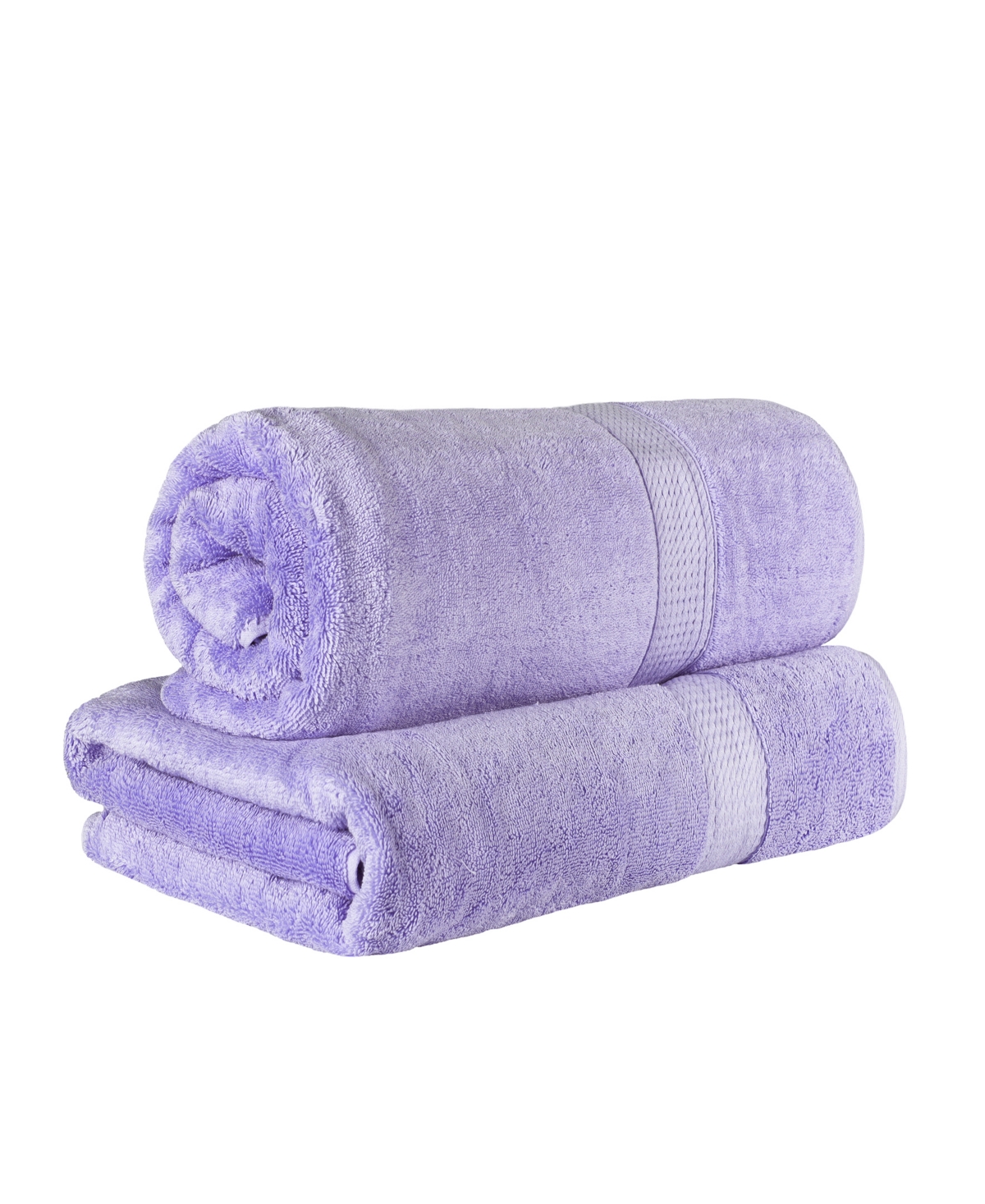 Superior 100% Egyptian Cotton 2-pc Bath Sheet Set In Purple