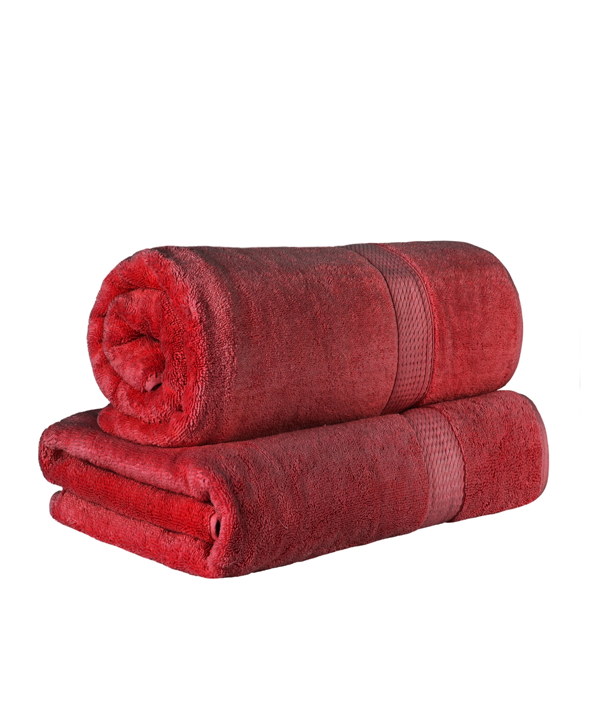 Superior 100% Egyptian Cotton 2-pc Bath Sheet Set In Red