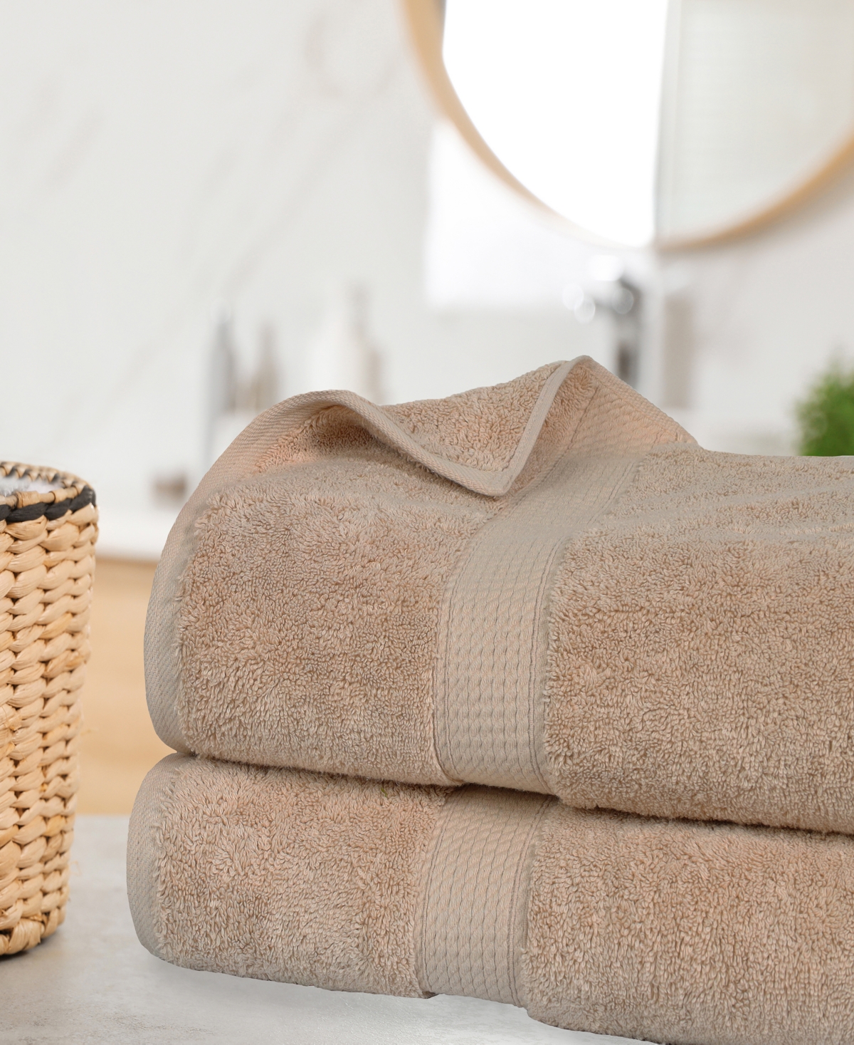 Superior 100% Egyptian Cotton 2-pc Bath Sheet Set In Brown