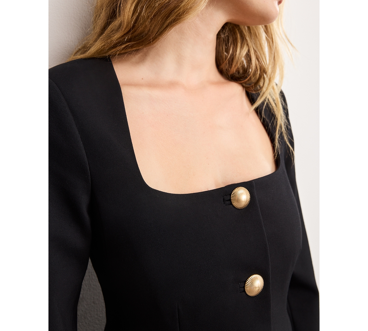 Good American Soft Stretch Ponte Sculpted Blazer In Black