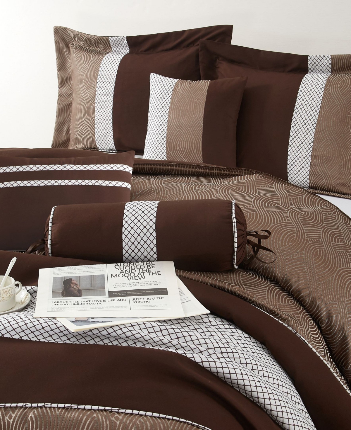 Stratford Park Corell Black 7-pc. Comforter Set, King In Brown