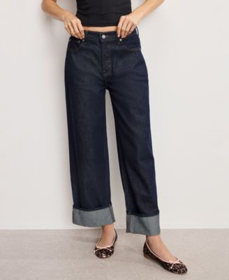 Good American - Women's Good Relaxed Baggy Low-Rise Jeans, Regular and Plus