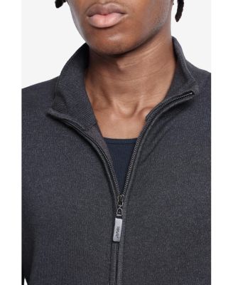 Men's Full Zip Mock Neck Sweater
