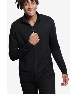 Men's Full Zip Mock Neck Sweater