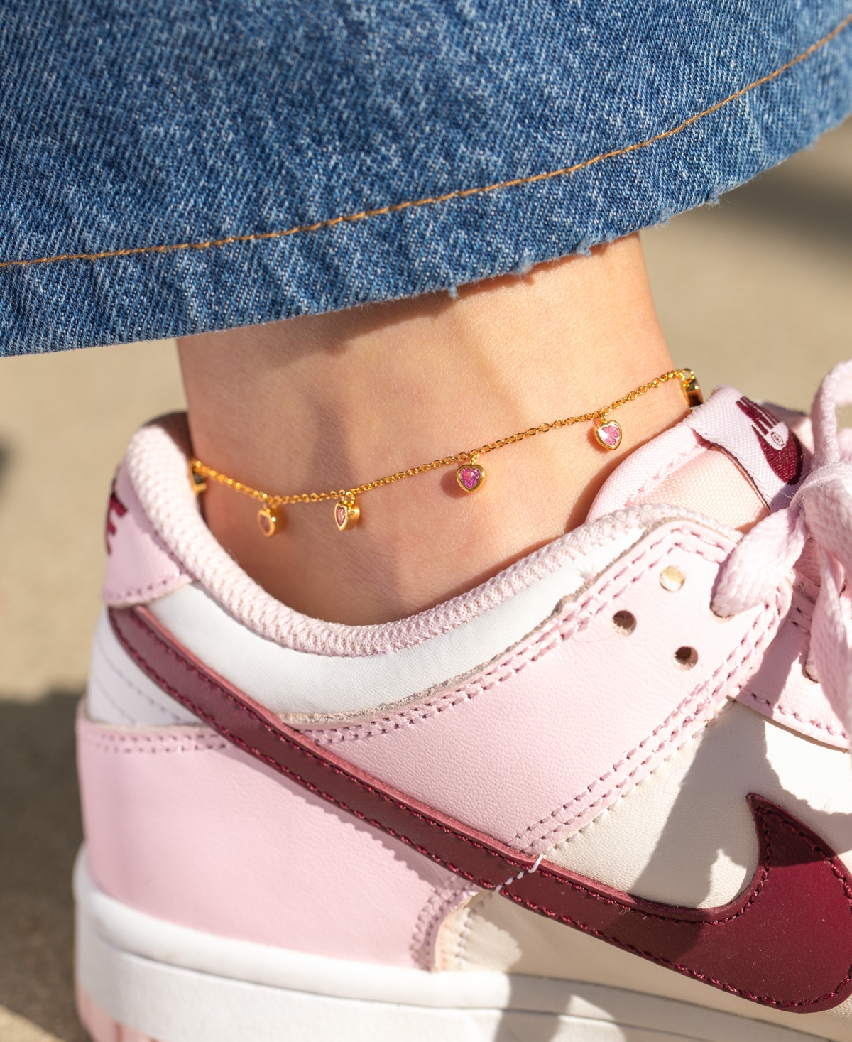 Girls Crew Crystal Te Amo Gold Plated Anklet