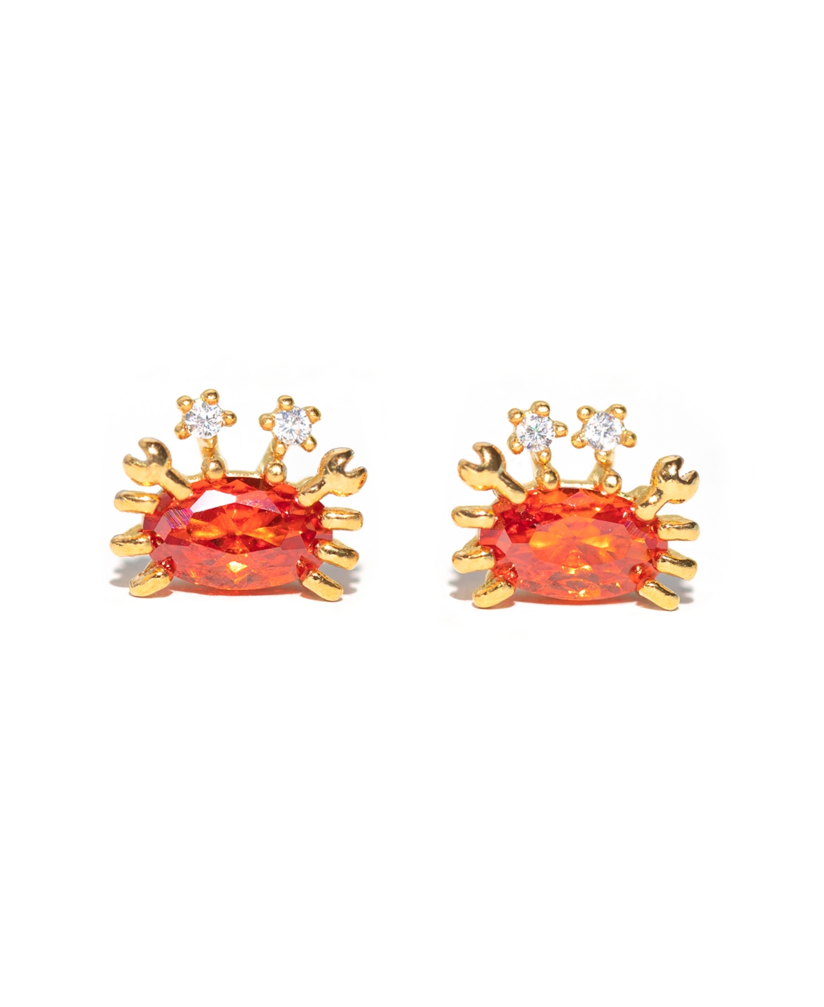 Girls Crew Crystal Gold Plated Cutie Crab Stud Earrings