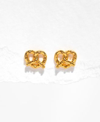 Gold Plated Knot Your Average Pretzel Stud Earrings