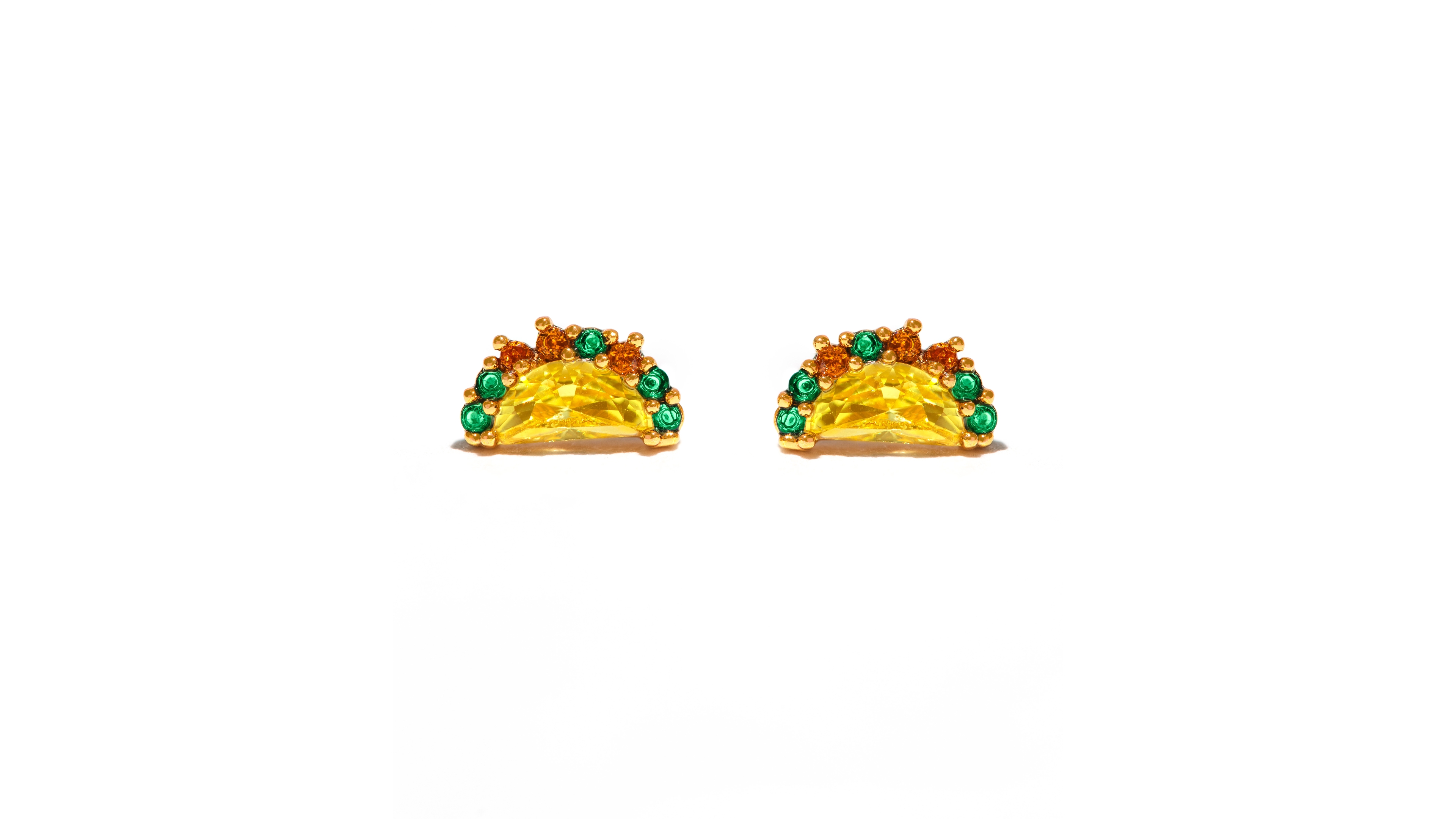 Girls Crew Crystal Multi-Color Taco Tuesday Stud Earrings