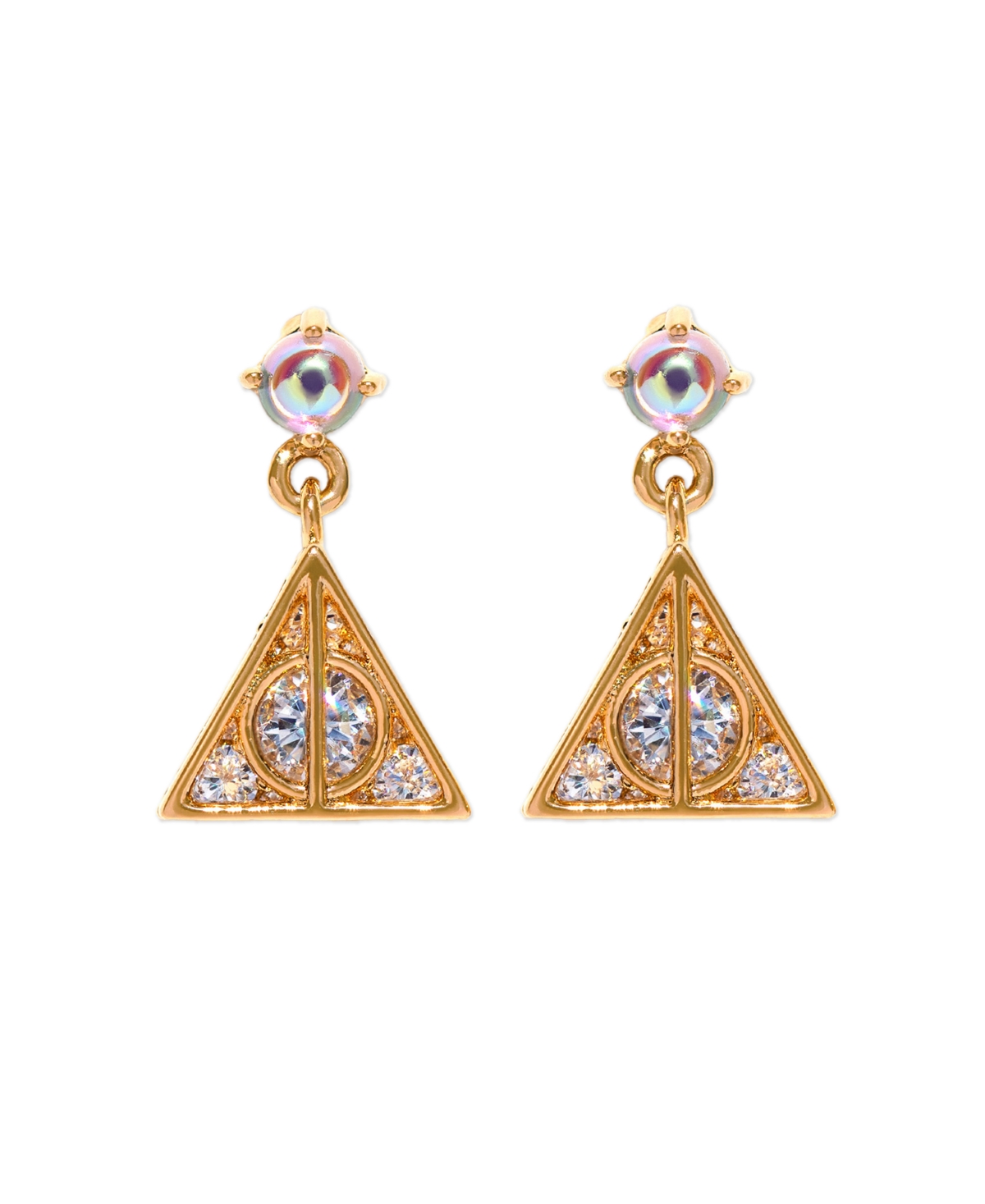 Girls Crew Harry Potter Deathly Hallows Crystal Earrings In Gold