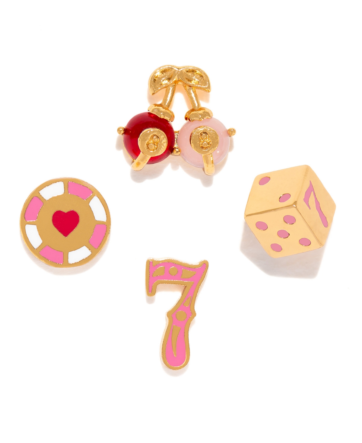 Girls Crew Crystal Gold Plated Feeling Lucky Stud Set