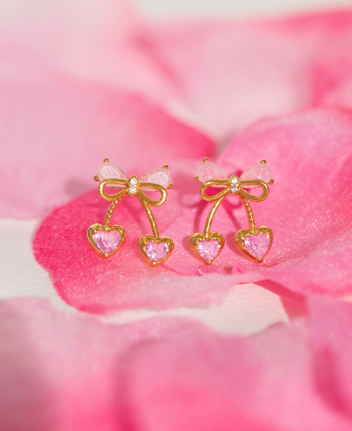 Girls Crew Crystal Post Back Cherry Pie Earrings In Gold