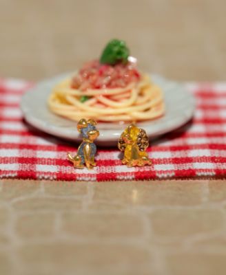 Crystal Gold Plated Disney Lady and the Tramp Stud Earrings