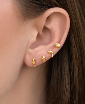 Coastal Creatures Gold Plated Stud Set