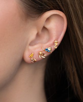 Crystal Gold Plated Pixar Finding Nemo Sea Crew Stud Set