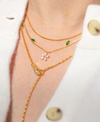 Crystal Fresh Bloom Gold Plated Necklace