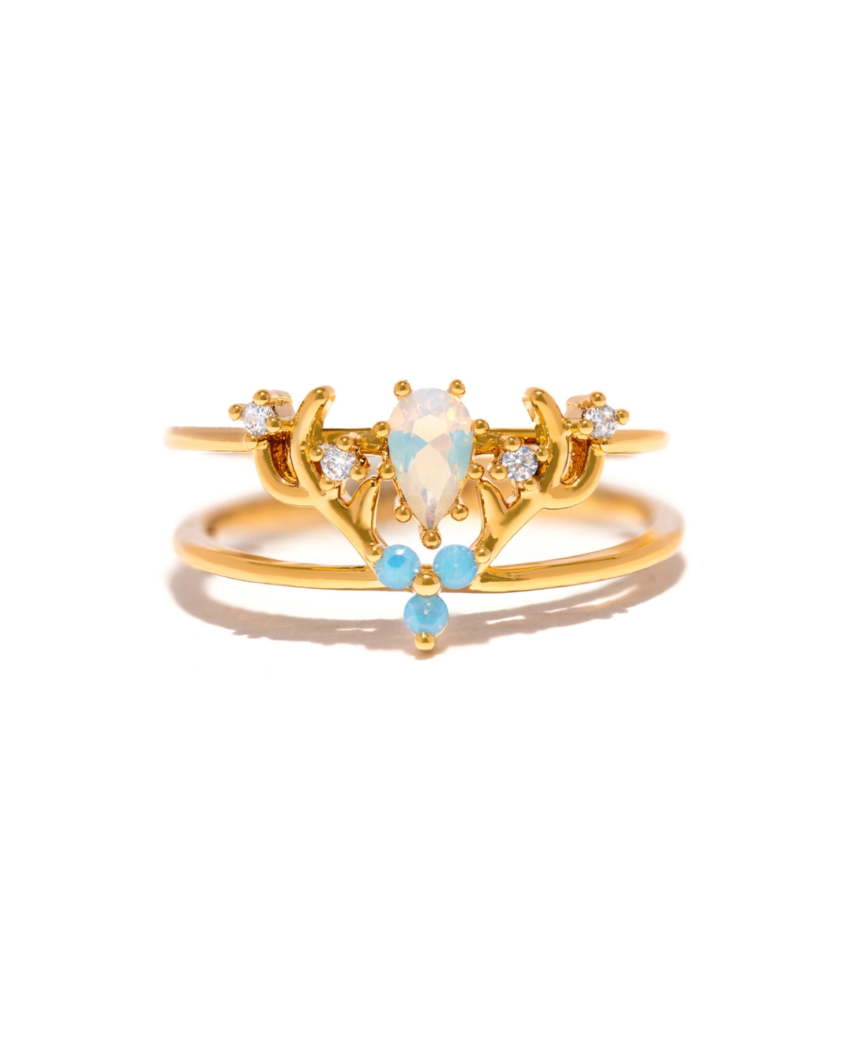 Girls Crew Harry Potter Patronus Crystal Ring Set In Gold