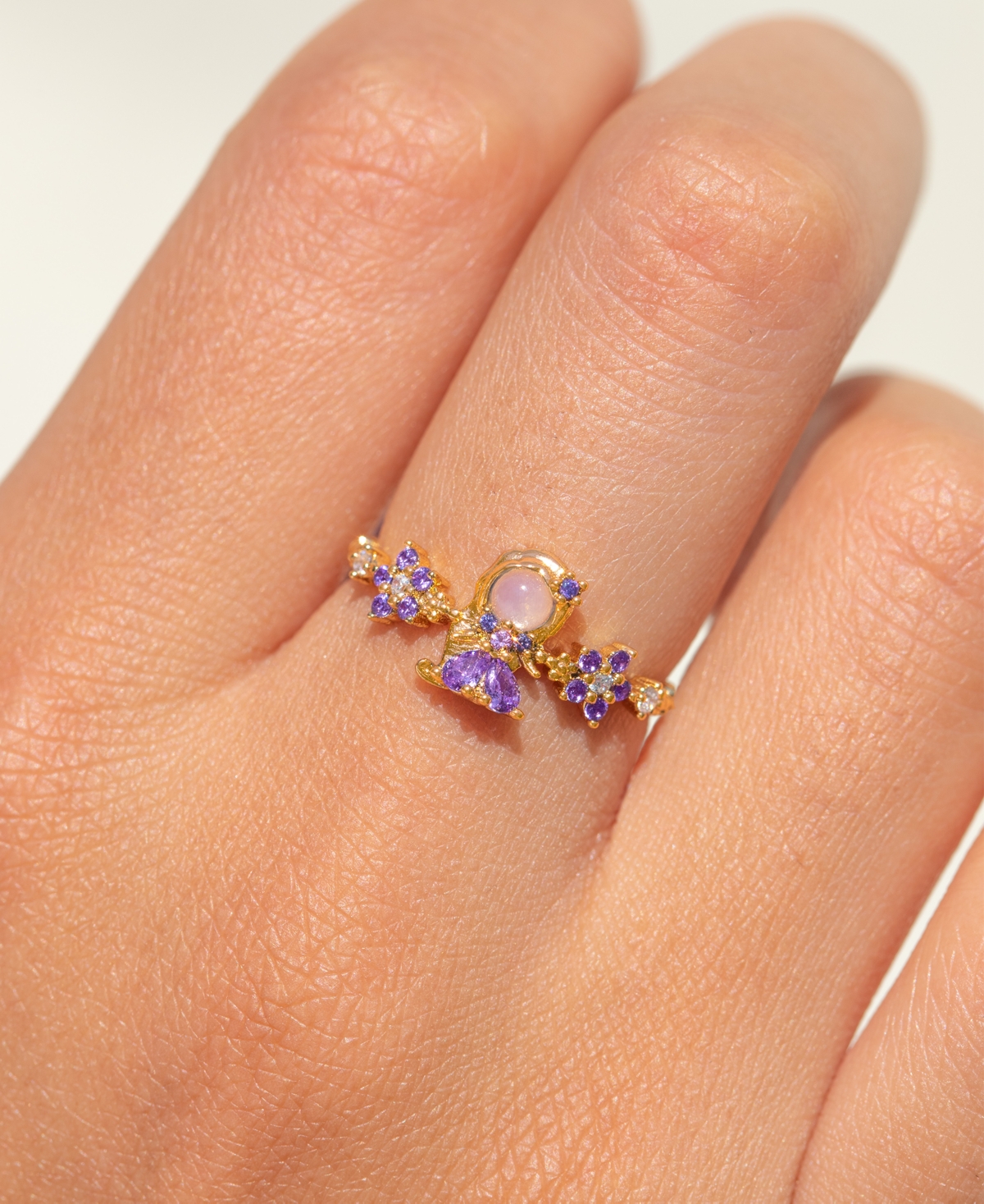 Girls Crew Gold Plated Disney Princess Tangled Rapunzel Crystal Rings